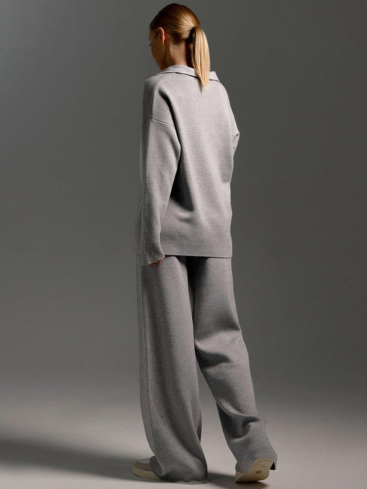 Imogen | Women’s Collared Sweater Pants Set