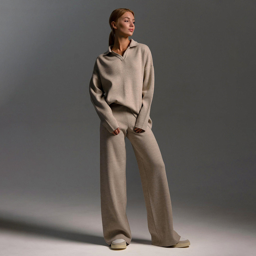 Imogen | Women’s Collared Sweater Pants Set