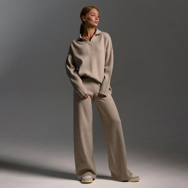 Imogen | Women’s Collared Sweater Pants Set