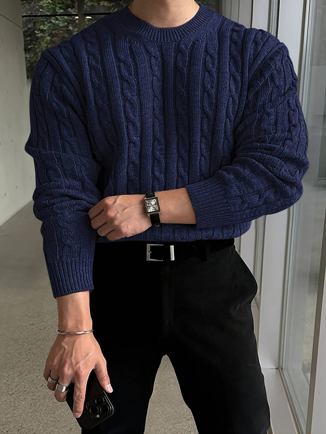Marcus | Men's Chunky Twisted Cable Knit Sweater