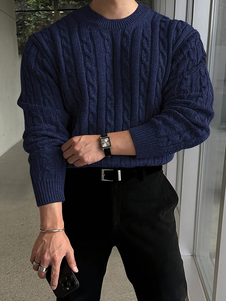 Marcus | Men's Chunky Twisted Cable Knit Sweater