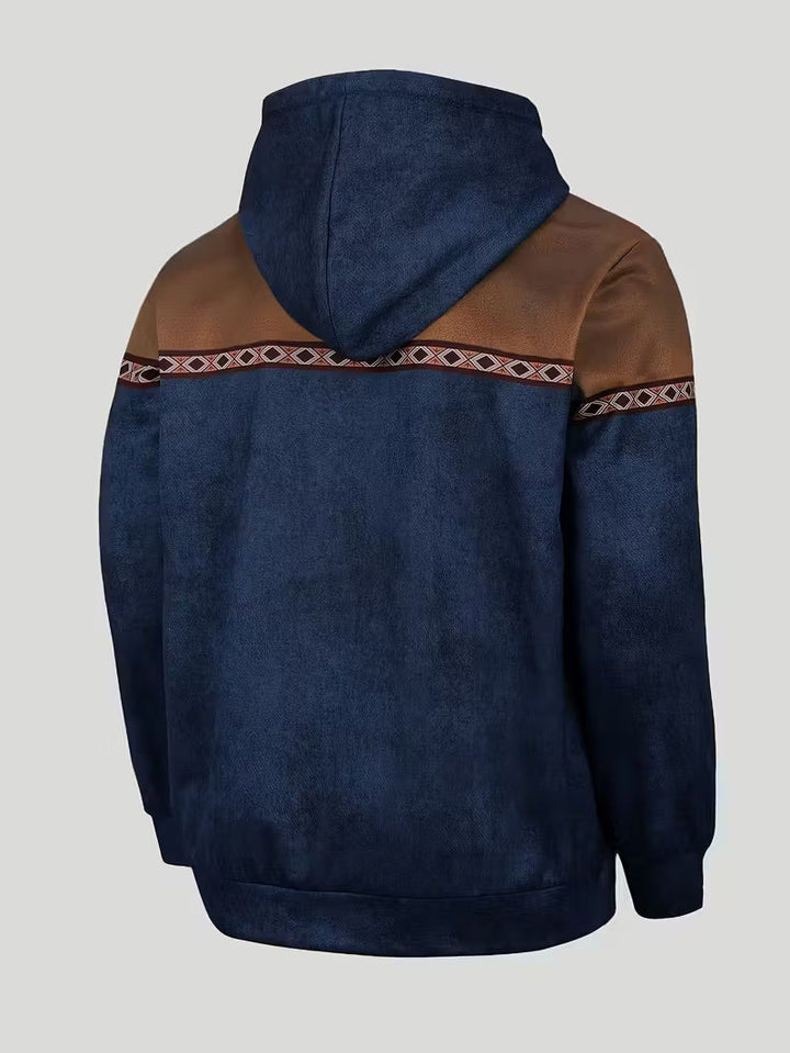 Anselm | Men’s Half Zip Hooded Sweatshirt with Pouch Pocket