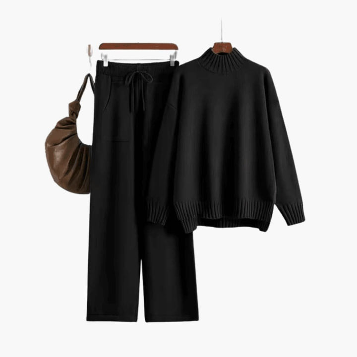 Rosaline | Women's Mock Neck Sweater Wide Leg Pants Set