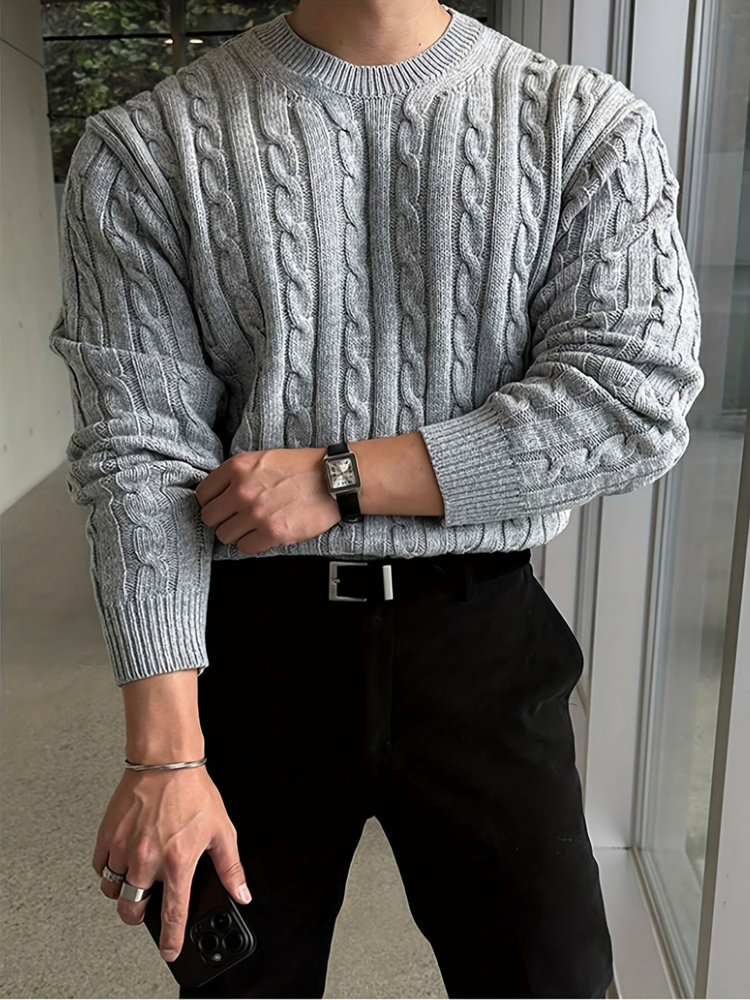 Marcus | Men's Chunky Twisted Cable Knit Sweater