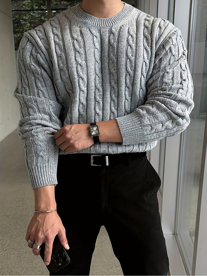 Marcus | Men's Chunky Twisted Cable Knit Sweater