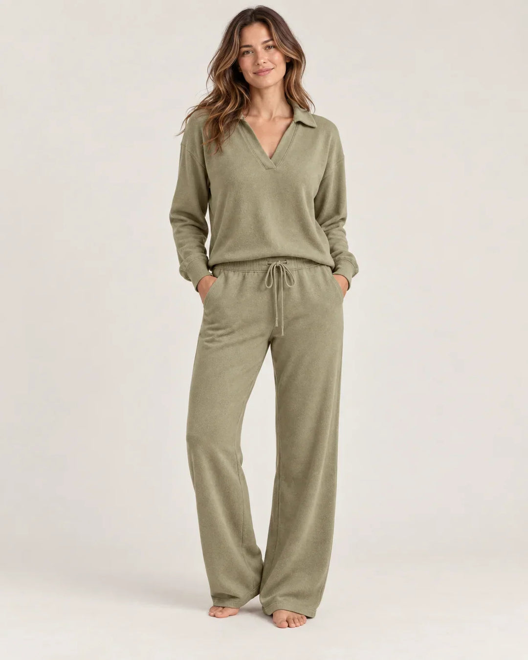 Marnie | Women’s Wide Leg Pants Loungewear Set