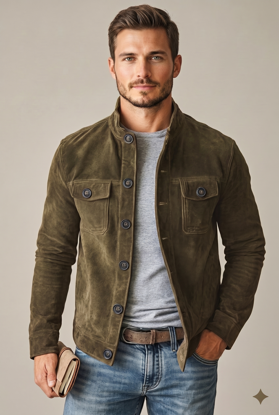 Rafael | Men's Button-Front Barn Chore Jacket with Stand Collar
