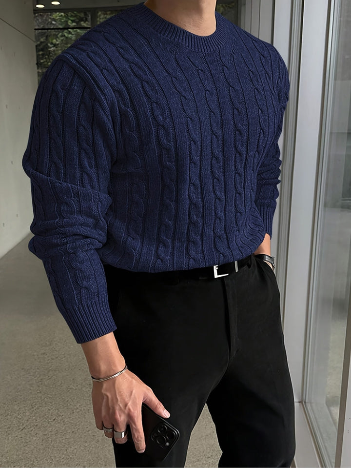 Marcus | Men's Chunky Twisted Cable Knit Sweater