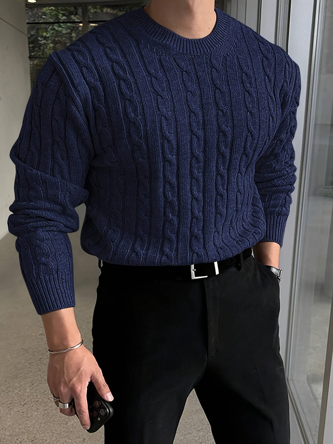 Marcus | Men's Chunky Twisted Cable Knit Sweater