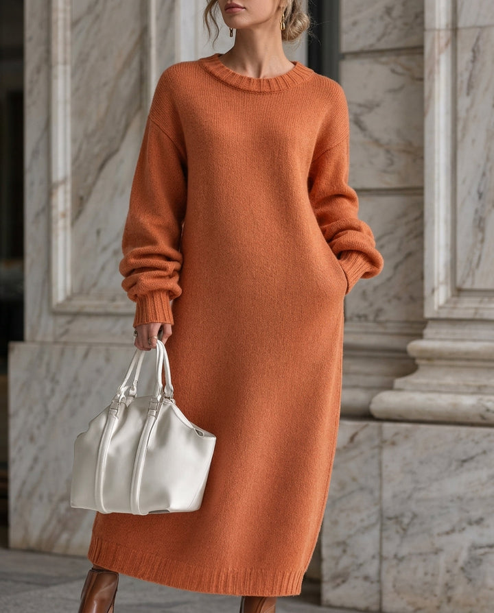 Elowen | Women’s Puff Sleeve Long Sweater Dress