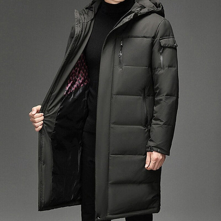 Leighton | Men’s Long Padded Winter Coat with Hood
