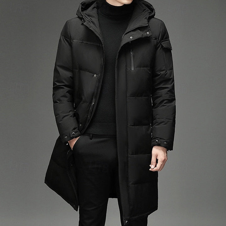 Leighton | Men’s Long Padded Winter Coat with Hood