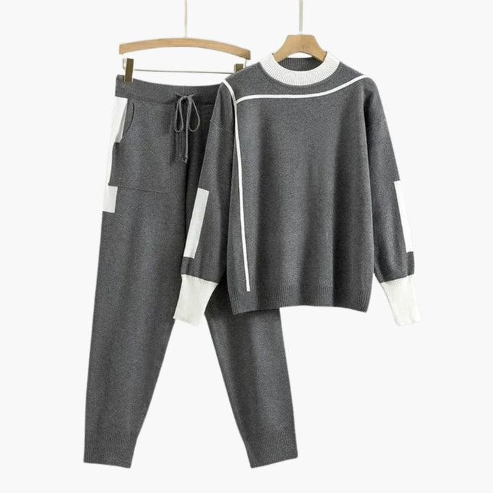 Beatrice | Women's Crew Neck Sweater Jogger Pants Set