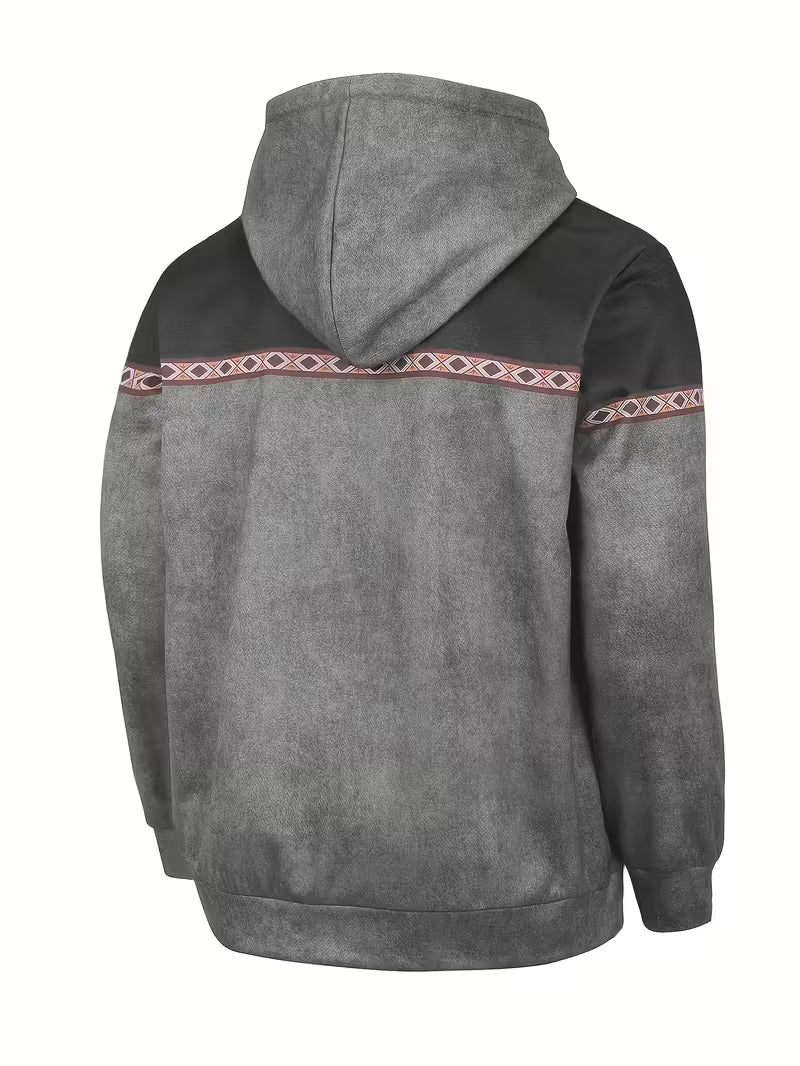 Anselm | Men’s Half Zip Hooded Sweatshirt with Pouch Pocket