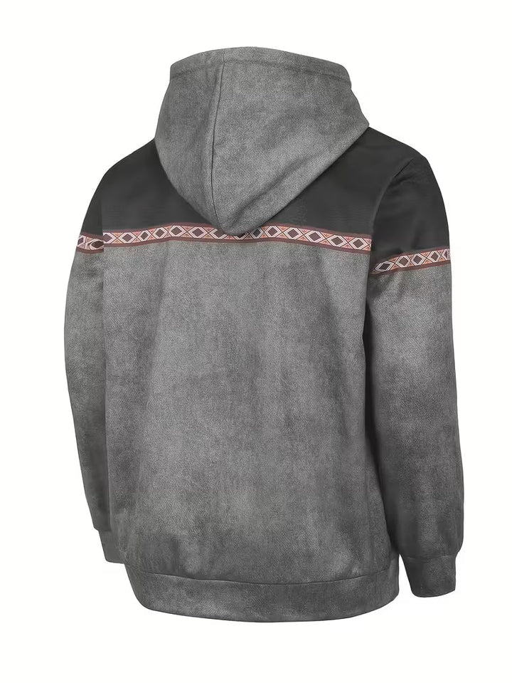 Anselm | Men’s Half Zip Hooded Sweatshirt with Pouch Pocket