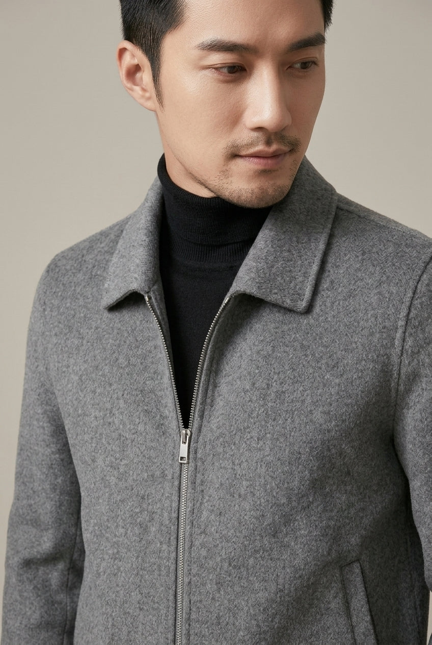 Alistair | Men's Harrington Jacket with Spread Collar and Welt Pockets