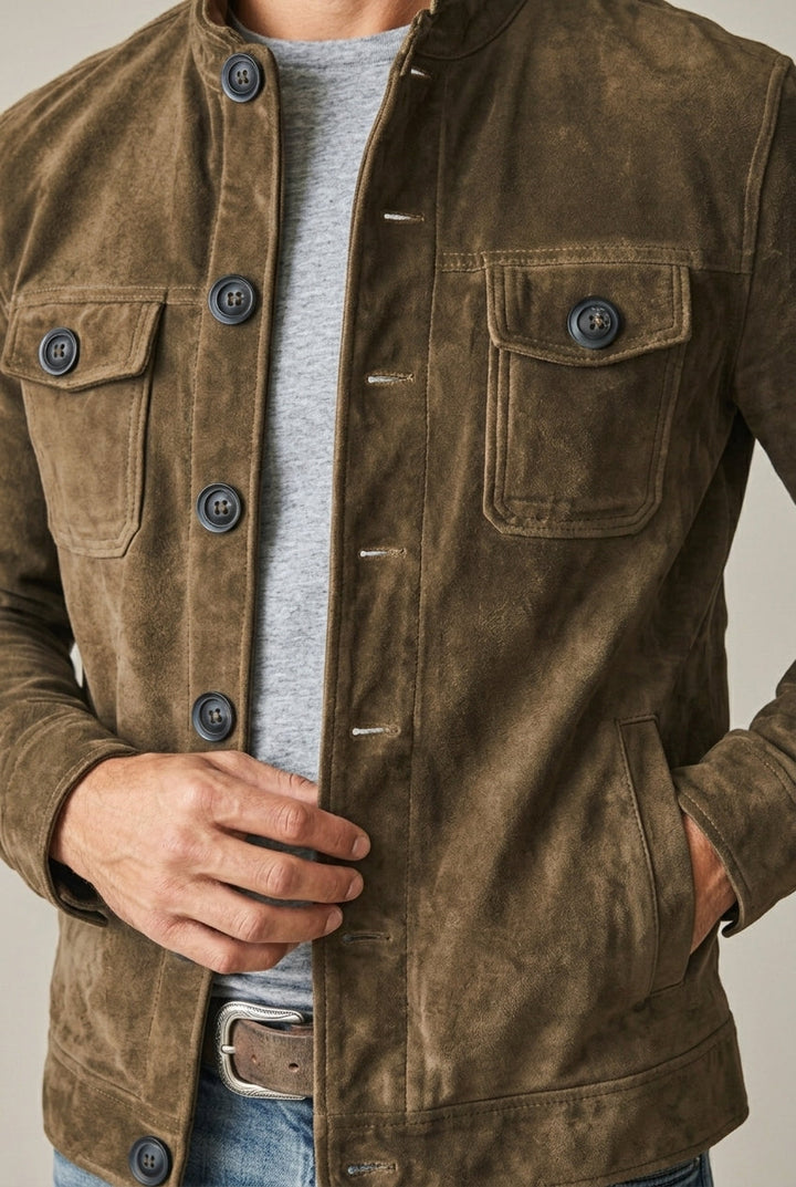 Rafael | Men's Button-Front Barn Chore Jacket with Stand Collar