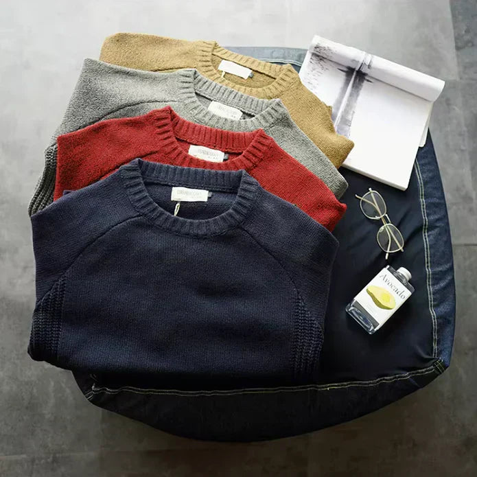 Roderick | Men’s Elbow Patch Knit Crew Neck Sweater