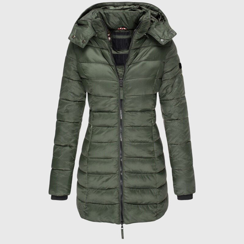 Josephina | Women's Fitted Longline Hooded Puffer Jacket