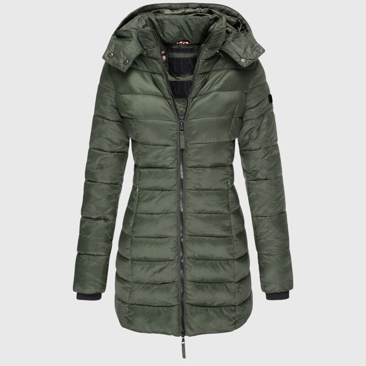 Josephina | Women's Fitted Longline Hooded Puffer Jacket
