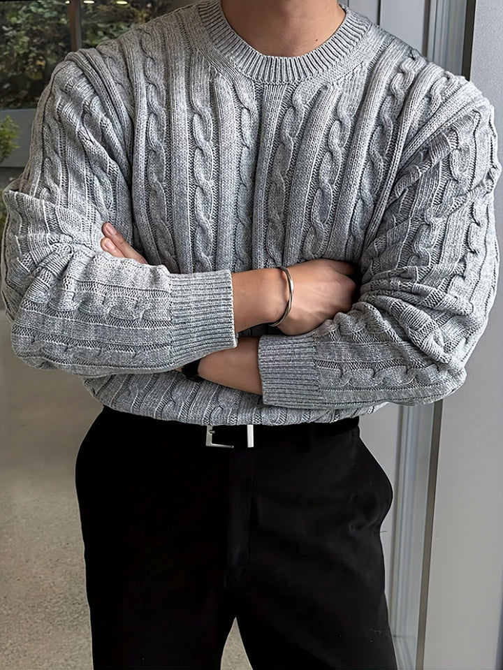 Marcus | Men's Chunky Twisted Cable Knit Sweater
