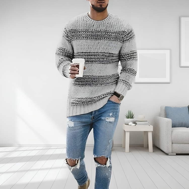 Desmond | Men's Striped Crew Neck Sweater