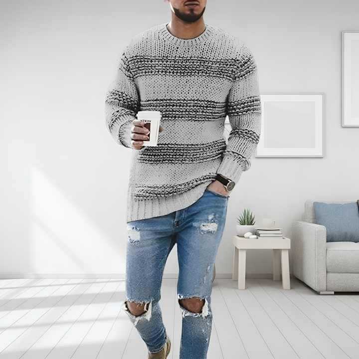 Desmond | Men's Striped Crew Neck Sweater