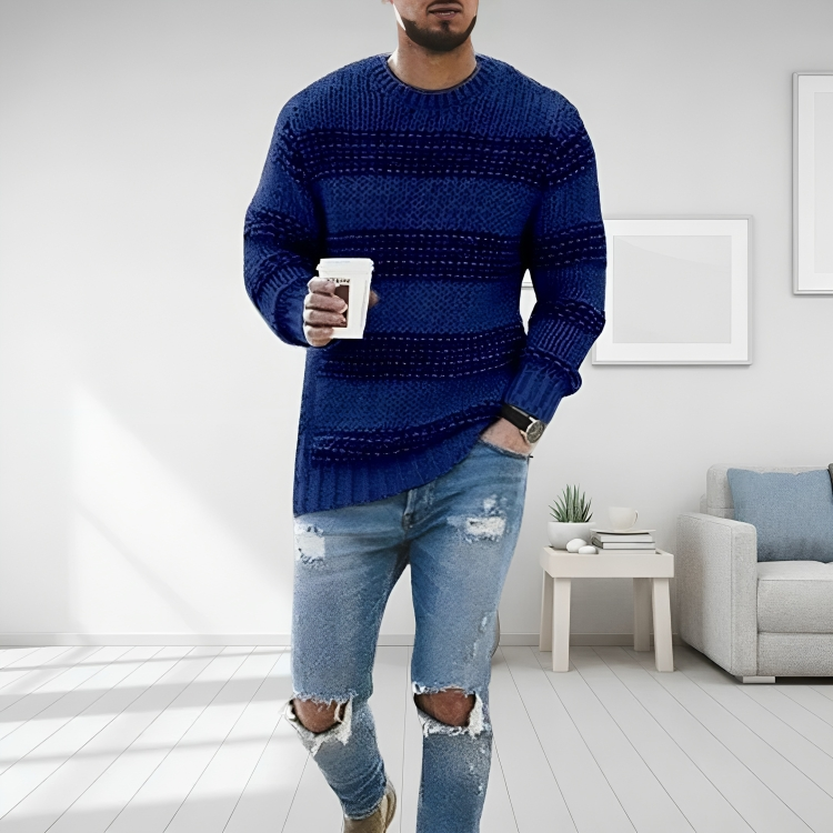 Desmond | Men's Striped Crew Neck Sweater