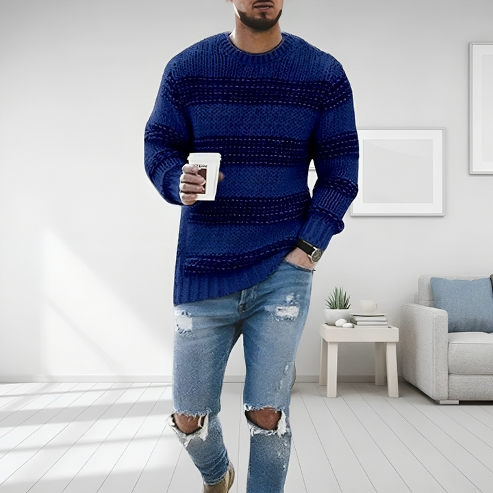 Desmond | Men's Striped Crew Neck Sweater