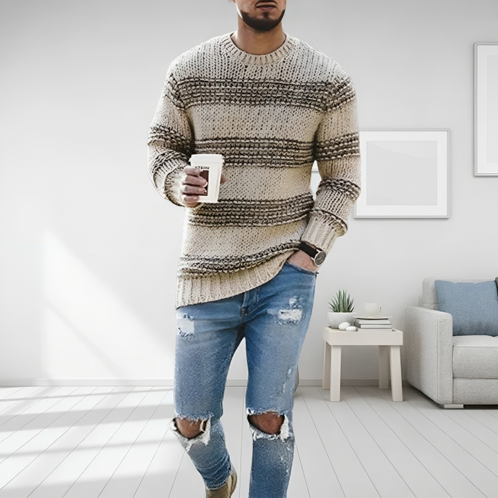 Desmond | Men's Striped Crew Neck Sweater