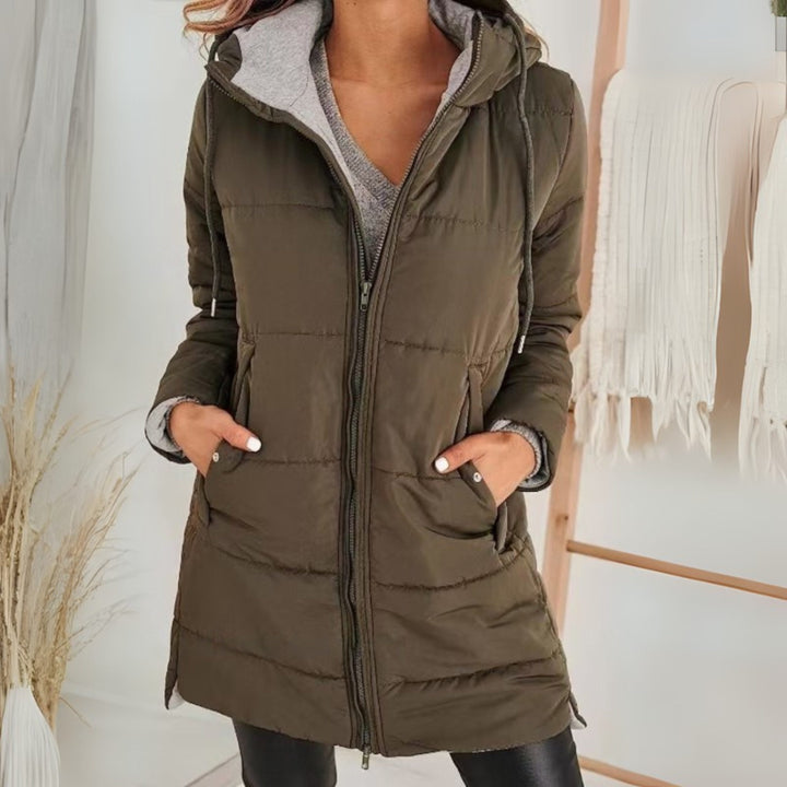 Freida | Women's Long Quilted Puffer Coat with Hood