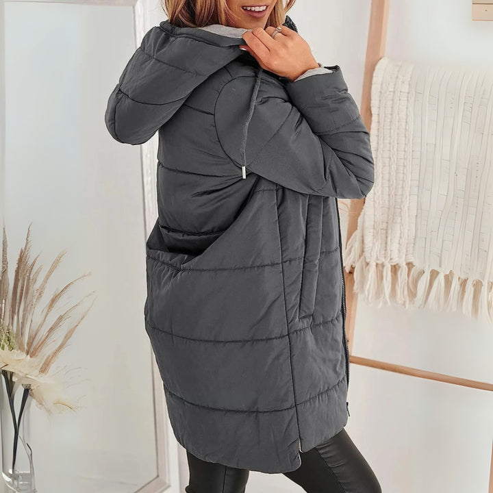 Freida | Women's Long Quilted Puffer Coat with Hood