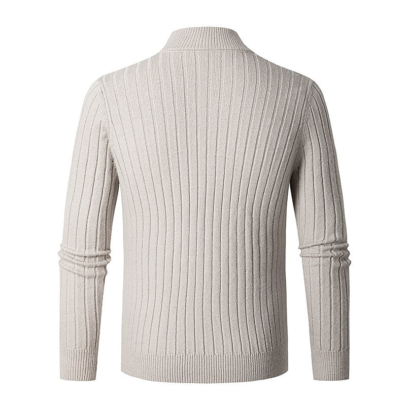 Gavin | Men's Ribbed Quarter-Zip Mock Neck Sweater