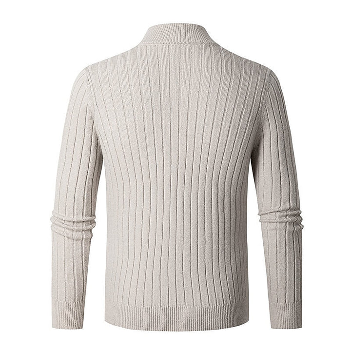 Gavin | Men's Ribbed Quarter-Zip Mock Neck Sweater
