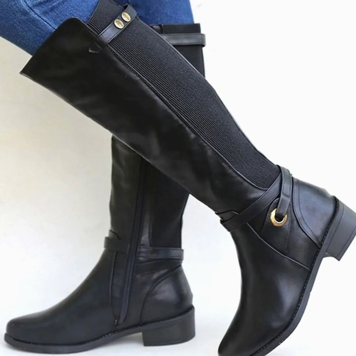 Imogen | Women’s Low Heel Knee High Riding Boots