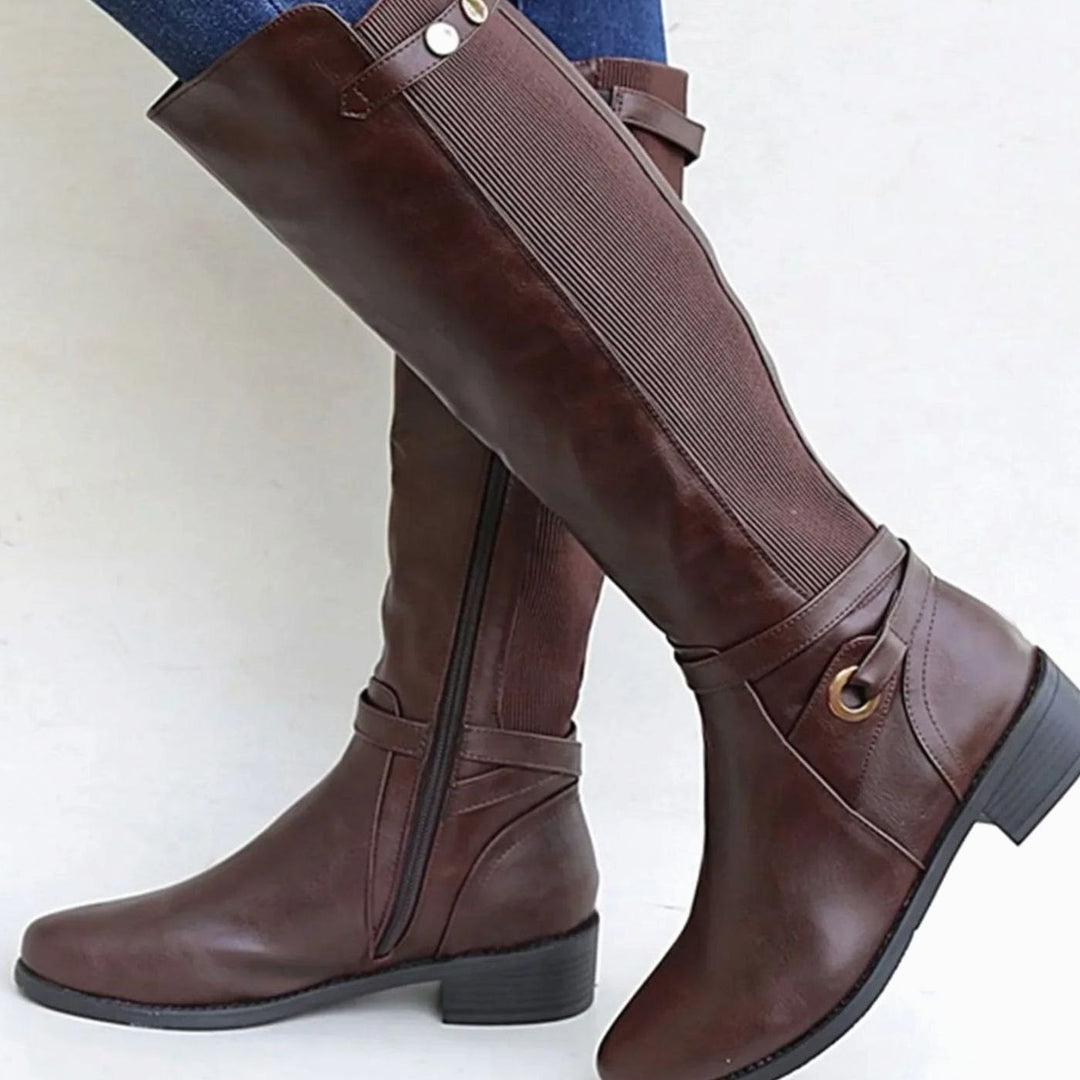 Imogen | Women’s Low Heel Knee High Riding Boots