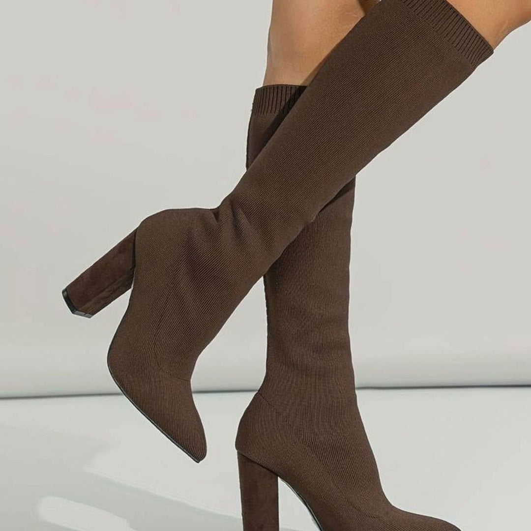 Henrietta | Women’s Pointed Toe Stretch Heeled Boots
