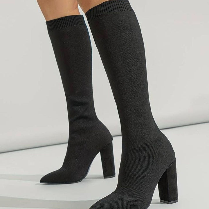 Henrietta | Women’s Pointed Toe Stretch Heeled Boots