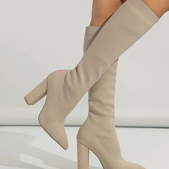 Henrietta | Women’s Pointed Toe Stretch Heeled Boots