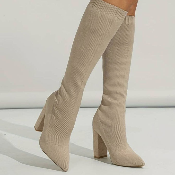 Henrietta | Women’s Pointed Toe Stretch Heeled Boots