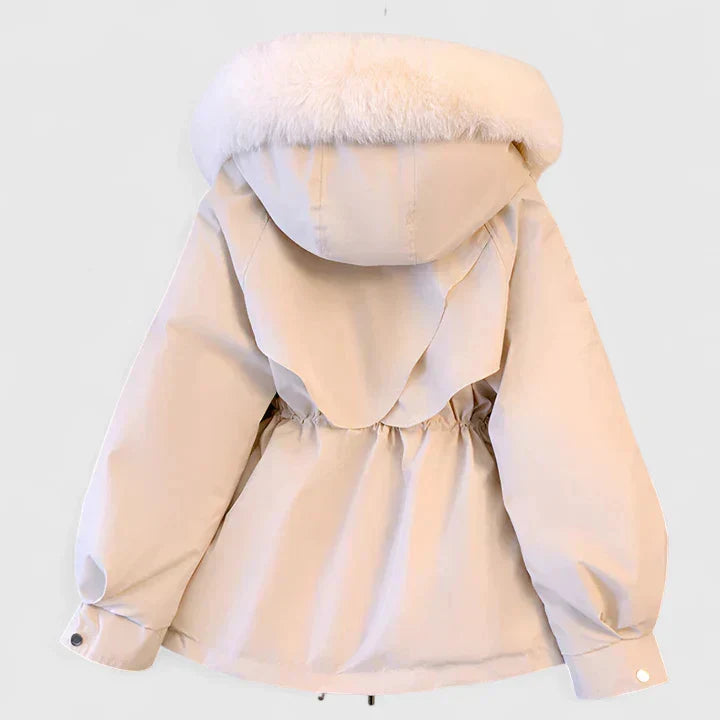Beatrix | Women's Fur-Trim Hooded Parka Jacket with Cinched Waist