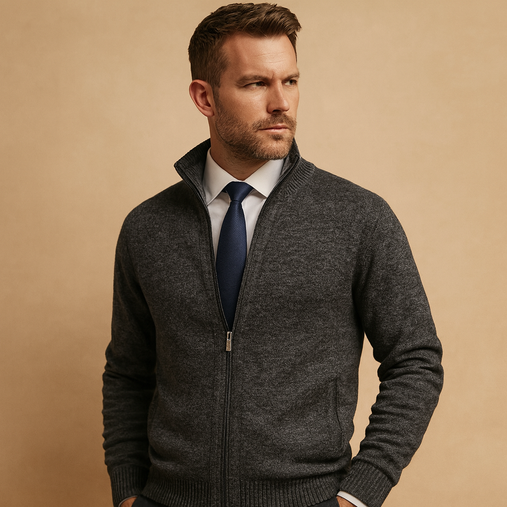 Leander | Men’s Full Zip Knit Cardigan Sweater