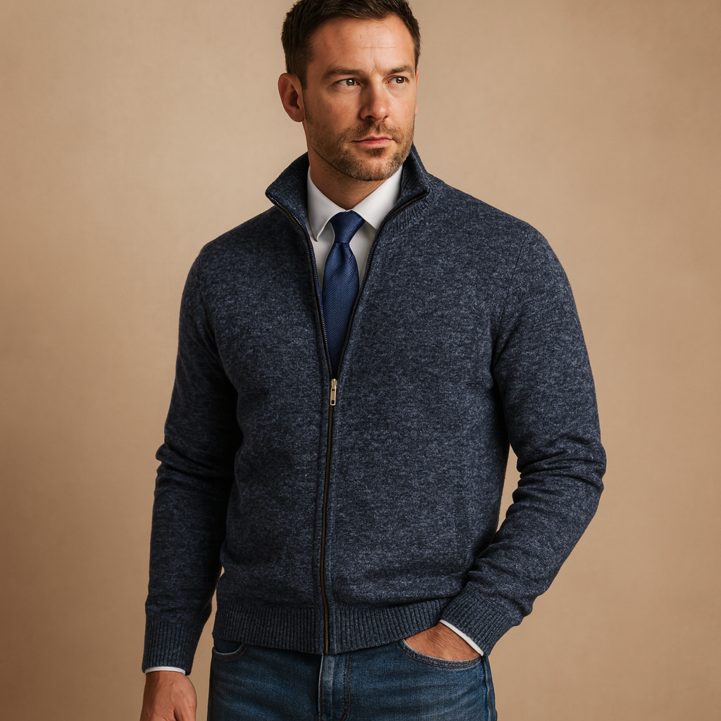 Leander | Men’s Full Zip Knit Cardigan Sweater