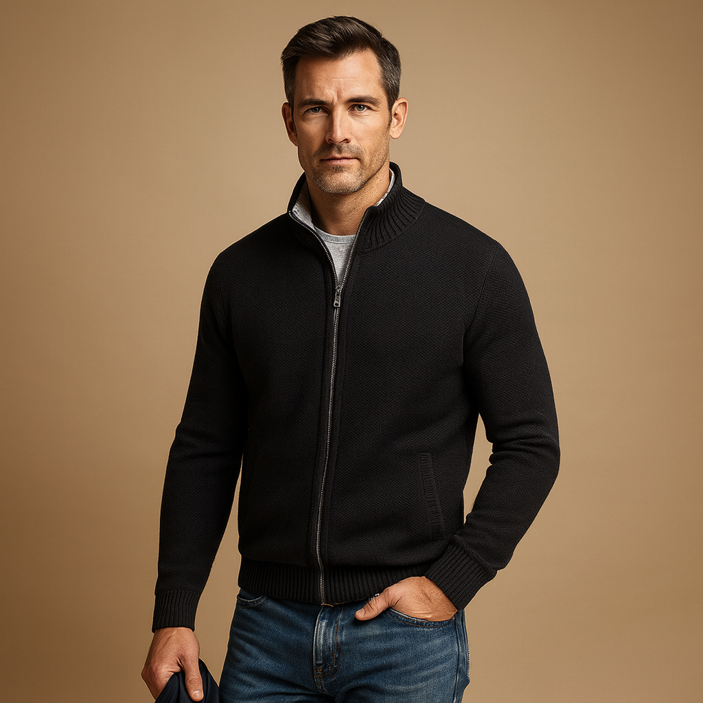 Leander | Men’s Full Zip Knit Cardigan Sweater