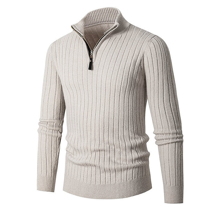 Gavin | Men's Ribbed Quarter-Zip Mock Neck Sweater