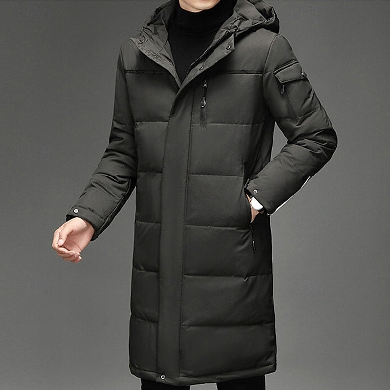 Leighton | Men’s Long Padded Winter Coat with Hood