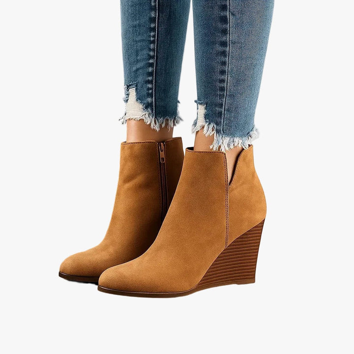 Ondine | Women's Wedge Heel Suede Ankle Boots