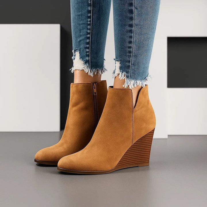 Ondine | Women's Wedge Heel Suede Ankle Boots