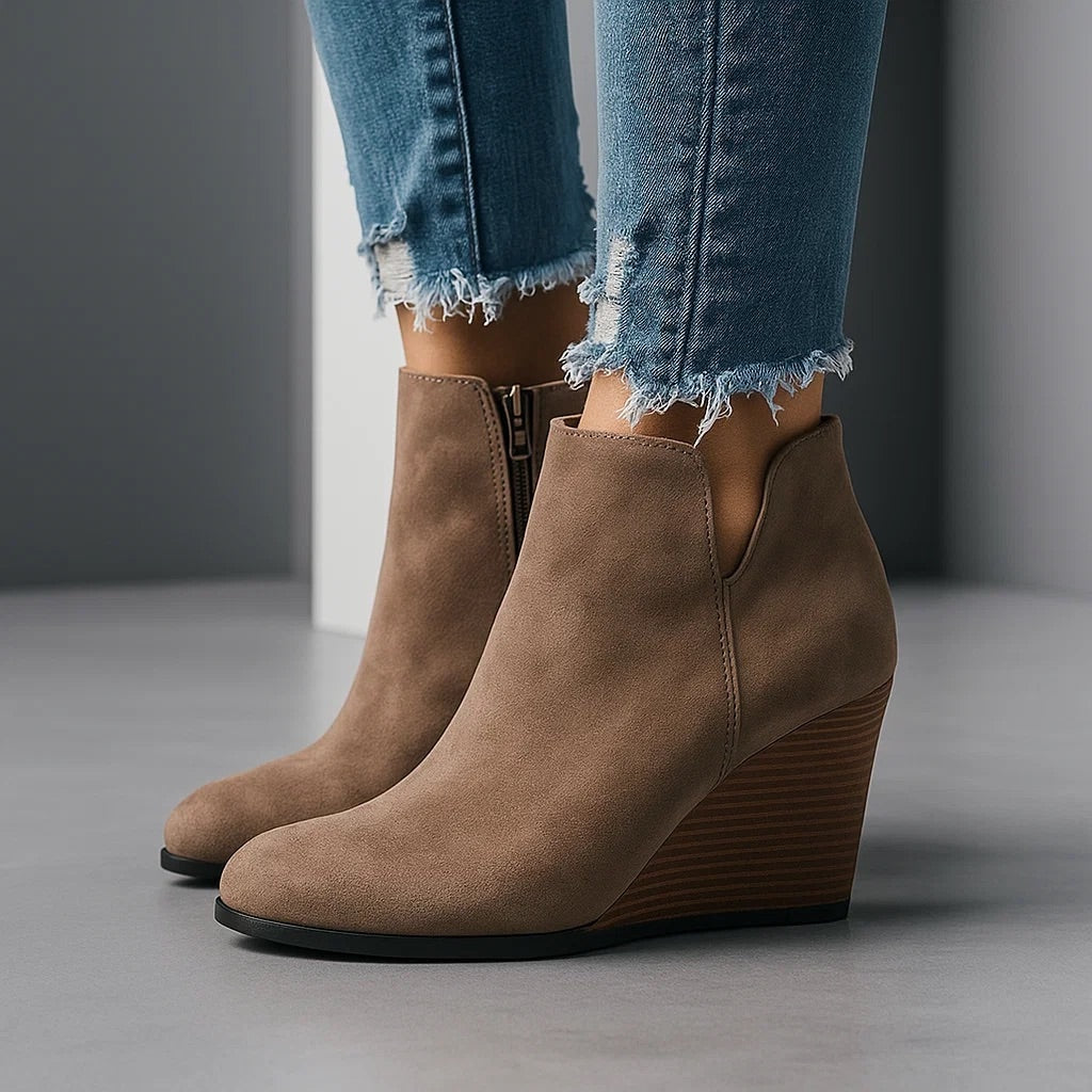 Ondine | Women's Wedge Heel Suede Ankle Boots