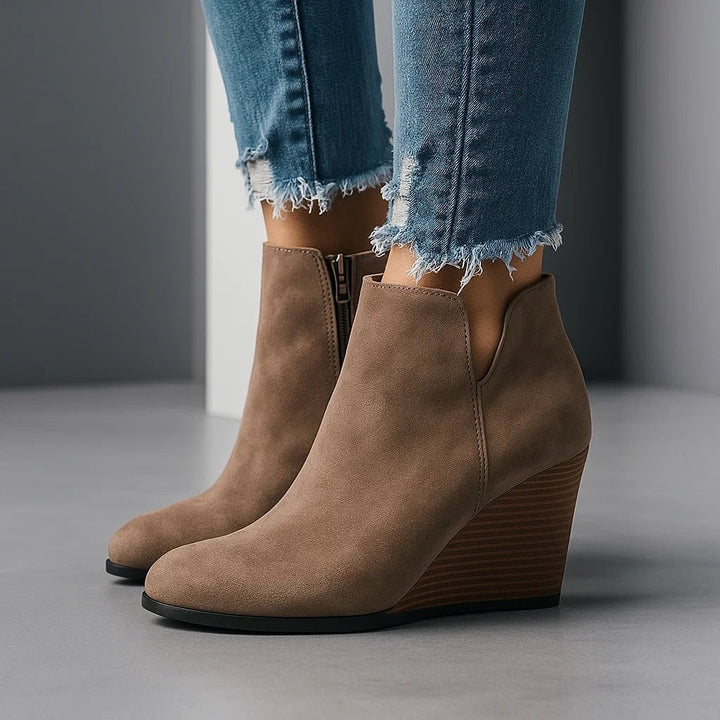 Ondine | Women's Wedge Heel Suede Ankle Boots